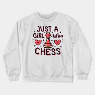 Just a girl who loves chess - cute retro design Crewneck Sweatshirt